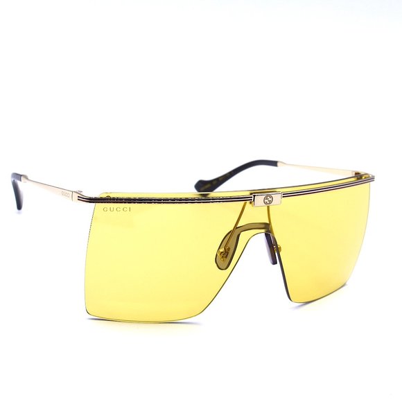 NEW GUCCI GG1096S 003 UNISEX GOLD YELLOW LENS AUTHENTIC SUNGLASSES - Picture 3 of 16